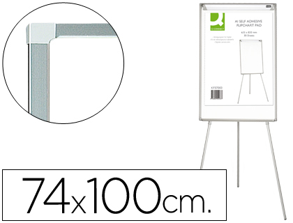 PIZARRA BLANCA Q-CONNECT CON TRIPODE REGULABLE 90X70X195CM Y BRAZOS EXTENSIBLES PARA CONFERENCIAS SUPERFICIE LACADA