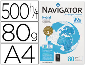 PAPEL FOTOCOPIADORA NAVIGATOR HYBRID PREMIUM DIN A4 80 GRAMOS PAQUETE DE 500 HOJAS