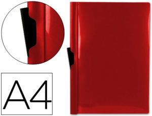CARPETA LIDERPAPEL DOSSIER PINZA LATERAL 45320 POLIPROPILENO DIN A4 ROJO 60 HOJAS PINZA DESLIZANTE