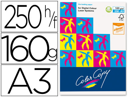 PAPEL FOTOCOPIADORA COLOR COPY DIN A3 160 GRAMOS PAQUETE DE 250 HOJAS