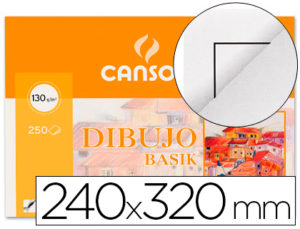 PAPEL DIBUJO BASIK 240X320 DIN A4 + 130 GR. CON RECUADRO -MINIPACK DE 10 HOJAS