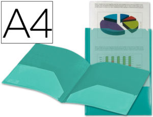 CARPETA LIDERPAPEL DOSSIER DOS BOLSAS CANGURO 45683 POLIPROPILENO DIN A4 VERDE