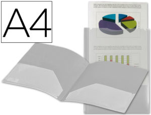 CARPETA LIDERPAPEL DOSSIER DOS BOLSAS CANGURO 45684 POLIPROPILENO DIN A4 TRANSPARENTE