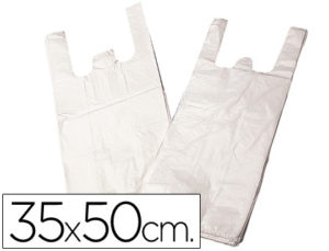 BOLSA PLASTICO CAMISETA 35X50 CM -PAQUETE 200 12 MICRAS