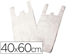 BOLSA PLASTICO CAMISETA 40X60 CM -PAQUETE 200 16 MICRAS