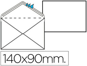 SOBRE BLANCO REGISTRO EXTRA 90 X 140 MM -CAJA 100