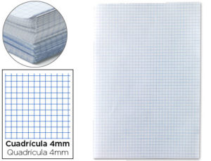 PAPEL FLORETE LIDERPAPEL CUADRO 4MM 60G/M2 PAQUETE DE 250