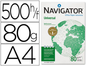 PAPEL FOTOCOPIADORA NAVIGATOR DIN A4 80 GRAMOS -PAQUETE DE 500 HOJAS