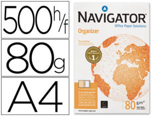 PAPEL FOTOCOPIADORA NAVIGATOR DIN A4 80 GRAMOS -4 TALADROS PAPEL MULTIUSO INK-JET Y LASER-PAQUETE DE 500 HOJAS