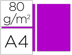 PAPEL COLOR LIDERPAPEL A4 80G/M2 FUCSIA PAQUETE DE 100