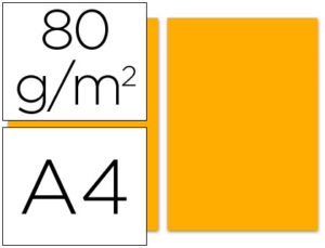 PAPEL COLOR LIDERPAPEL A4 80G/M2 NARANJA PAQUETE DE 100