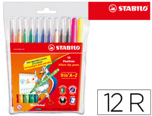 ROTULADOR STABILO TRIO CAJA DE 12 COLORES