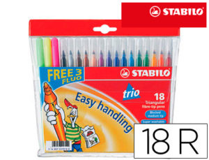 ROTULADOR STABILO TRIO CAJA DE 18 COLORES