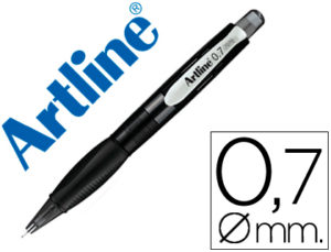 PORTAMINAS ARTLINE RETRACTIL SUJECION DE CAUCHO TRANSLUCIDO 0.7 MM -CUERPO NEGRO