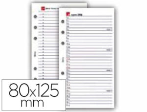 RECAMBIO AGENDA ANILLAS MIQUELRIUS 80X125MM INTEGRAL CADDY ANUALIDAD DIA PAGINA