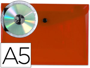 CARPETA LIDERPAPEL DOSSIER BROCHE 34350 POLIPROPILENO DIN A5 ROJA TRANSPARENTE