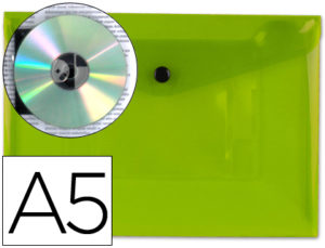 CARPETA LIDERPAPEL DOSSIER BROCHE 34353 POLIPROPILENO DIN A5 VERDE TRANSPARENTE