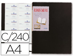 CARPETA LIDERPAPEL CLASIFICADO R DE TARJETAS POLIPROPILENO DIN A4 PARA 240 TARJETAS COLOR NEGRO