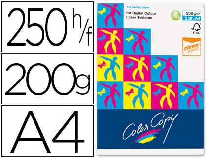 PAPEL FOTOCOPIADORA COLOR COPY DIN A4 200 GRAMOS PAQUETE DE 250 HOJAS