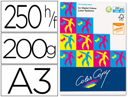 PAPEL FOTOCOPIADORA COLOR COPY DIN A3 200 GRAMOS PAQUETE DE 250 HOJAS