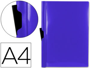 CARPETA LIDERPAPEL DOSSIER PINZA LATERAL 45302 POLIPROPILENO DIN A4 AZUL 30 HOJAS PINZA DESLIZANTE