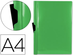 CARPETA LIDERPAPEL DOSSIER PINZA LATERAL 45303 POLIPROPILENO DIN A4 VERDE CLA30 HOJAS PINZA DESLIZANTE