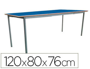 MESA EXTENSIBLE MOBEDUC T6 ESTRUCTURA CUADRADA PATAS DE TUBO METAL TABLERO MDF LAMINADO EXTENSIBLE 120X80 CM