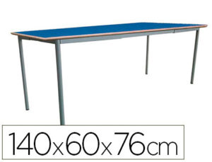 MESA EXTENSIBLE MOBEDUC T6 ESTRUCTURA CUADRADA PATAS DE TUBO METAL TABLERO MDF LAMINADO EXTENSIBLE 140X60 CM