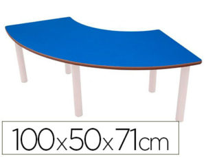 MESA 1/4 DE ARO MOBEDUC T5 PATAS DE TUBO METAL TABLERO MDF LAMINADO 100X50 CM