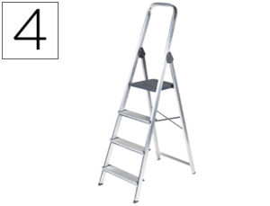 ESCALERA Q-CONNECT DE ALUMINIO 4 PELDAÑOS 860X462X1470 MM PESO MAXIMO 150 KG EN-131