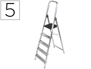 ESCALERA Q-CONNECT DE ALUMINIO 5 PELDAÑOS 1062X483X1675 MM PESO MAXIMO 150 KG EN-131