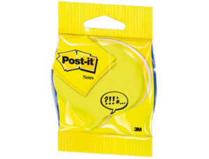 BLISTER PAPELERIA 3M 2007SP CUBO DE NOTAS POST-IT TROQUELADO BOCADILLO 3 COLORES NEON