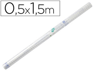 ROLLO PLASTICO ADHESIVO LIDERPAPEL 0,50X1,50 MT. 8O MICRAS FORRALIBROS REMOVIBLE