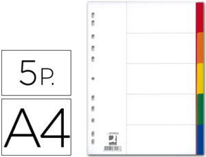 SEPARADOR Q-CONNECT PLASTICO JUEGO DE 5 SEPARADORES DIN A4 -MULTITALADRO