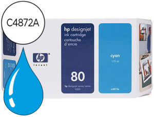 INK-JET HP DESIGNJET 1000SERIE S/1000 PLUS SERIE/1050C/1050CMCM N.80 CIAN 175ML.