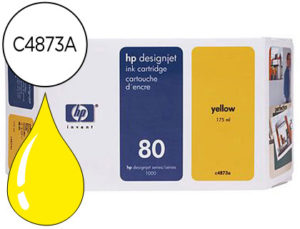 INK-JET HP DESIGNJET 1000SERIE S/1000 PLUS SERIES/1050C/1055CM/ N.80 AMARILLO 175ML.