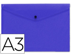 CARPETA LIDERPAPEL DOSSIER BROCHE 44242 POLIPROPILENO DIN A3 AZUL SERIE FROSTY