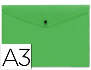 CARPETA LIDERPAPEL DOSSIER BROCHE 44243 POLIPROPILENO DIN A3 VERDE SERIE FROSTY