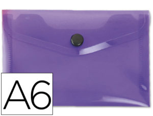 CARPETA LIDERPAPEL DOSSIER BROCHE 44236 POLIPROPILENO DIN A6 VIOLETA SERIE FROSTY