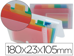 CARPETA LIDERPAPEL CLASIFICADOR FUELLE 42464 POLIPROPILENO MINI SPECTRAFILE 6 DEPARTAMENTOS
