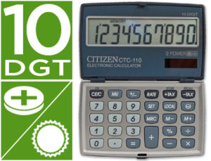 CALCULADORA CITIZEN BOLSILLO CTC-110 10 DIGITOS PLATA 106X63X14 MM