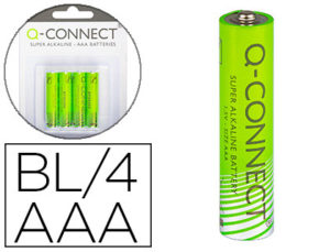 PILA Q-CONNECT ALCALINA AAA -BLISTER CON 4 PILAS