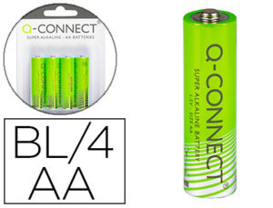 PILA Q-CONNECT ALCALINA AA -BLISTER CON 4 PILAS