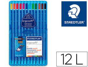 LAPICES DE COLORES STAEDTLER ERGOSOFT ACUARELABLE ESTUCHE DE 12 COLORES