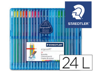 LAPICES DE COLORES STAEDTLER ERGOSOFT ESTUCHE 24 COLORES