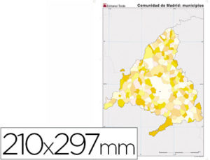 MAPA MUDO COLOR DIN A4 MADRID POLITICO