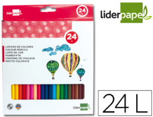 LAPICES DE COLORES LIDERPAPEL CAJA DE 24 COLORES