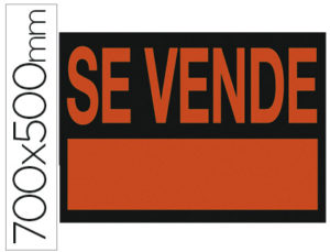 CARTEL PLASTICO «SE VENDE» ROJO FLUORESCENTE 700X500 MM