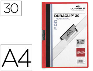 CARPETA DURACLIP DOSSIER PINZA LATERAL ROJO CAPACIDAD 30 HOJAS