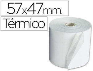 ROLLO SUMADORA TERMICO Q-CONNECT 57 MM ANCHO X 47MM DIAMETRO PARA MAQUINAS TARJETADE CREDITOS SIN BISFENOL A